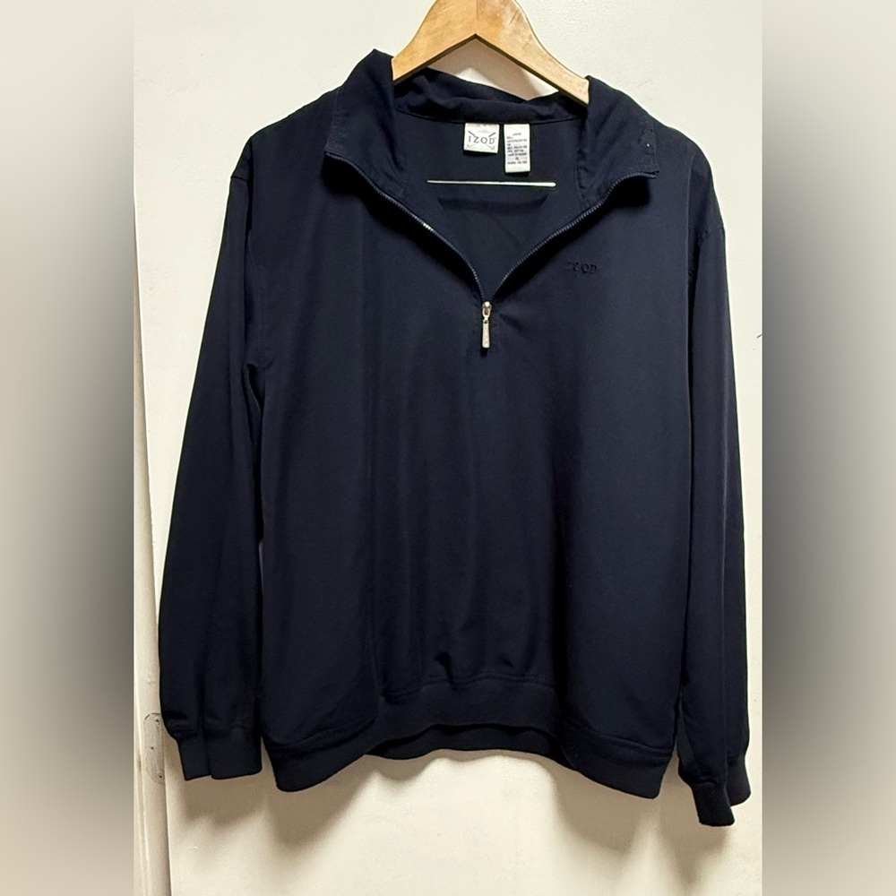 Izod Men's Navy Zip-Up Sweater Size XL